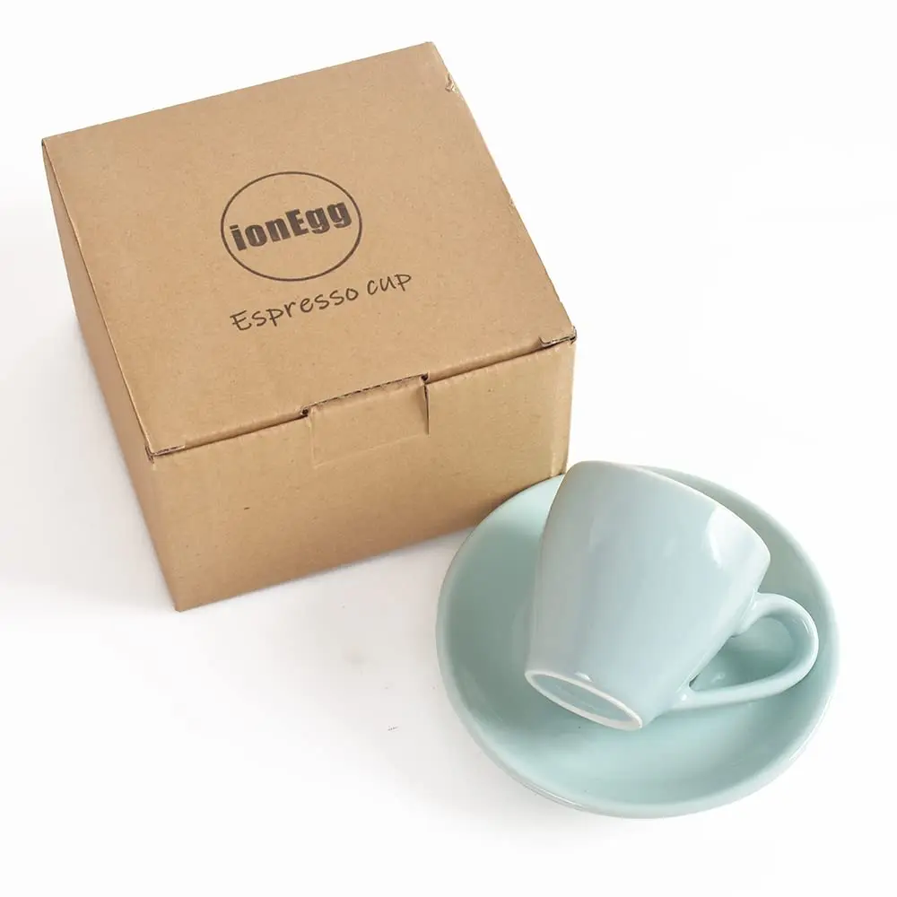 ionEgg Porcelain Espresso Cup with Saucer, 80ml/2.7Oz, Blue | Elegant Mini Coffee Shot Cup for Daily Use - view 2