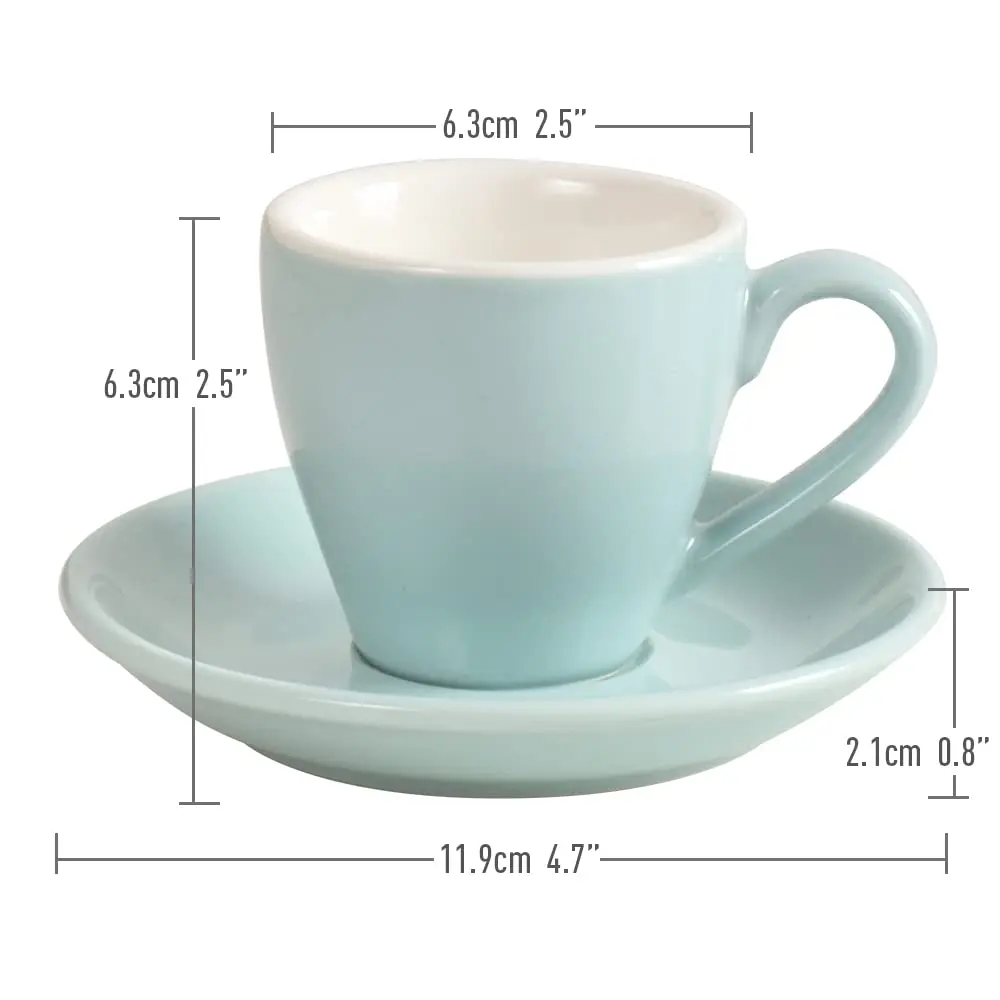 ionEgg Porcelain Espresso Cup with Saucer, 80ml/2.7Oz, Blue | Elegant Mini Coffee Shot Cup for Daily Use - view 3