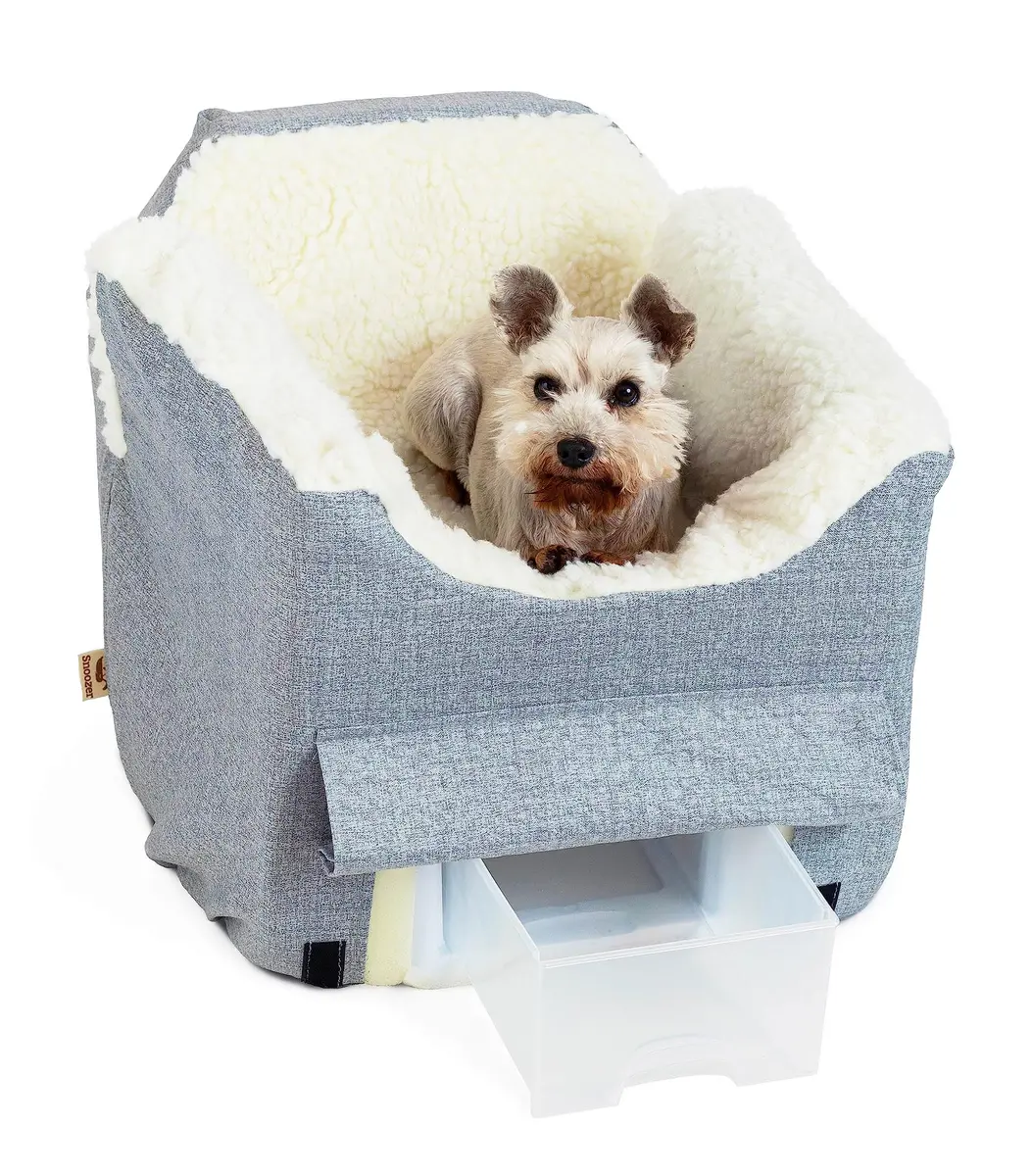 Snoozer Pet Products Lookout 2 Dog Car Seat Small | Stone Diamond, Foam & Wool-Like Fabric - main product image