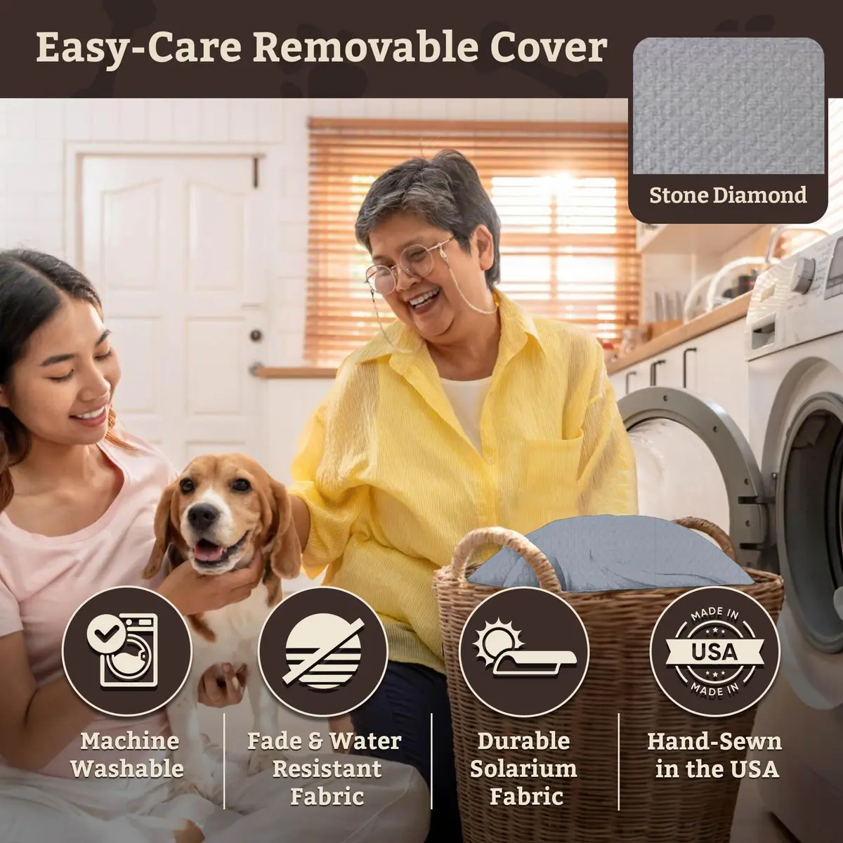 Snoozer Pet Products Lookout 2 Dog Car Seat Small | Stone Diamond, Foam & Wool-Like Fabric - view 5