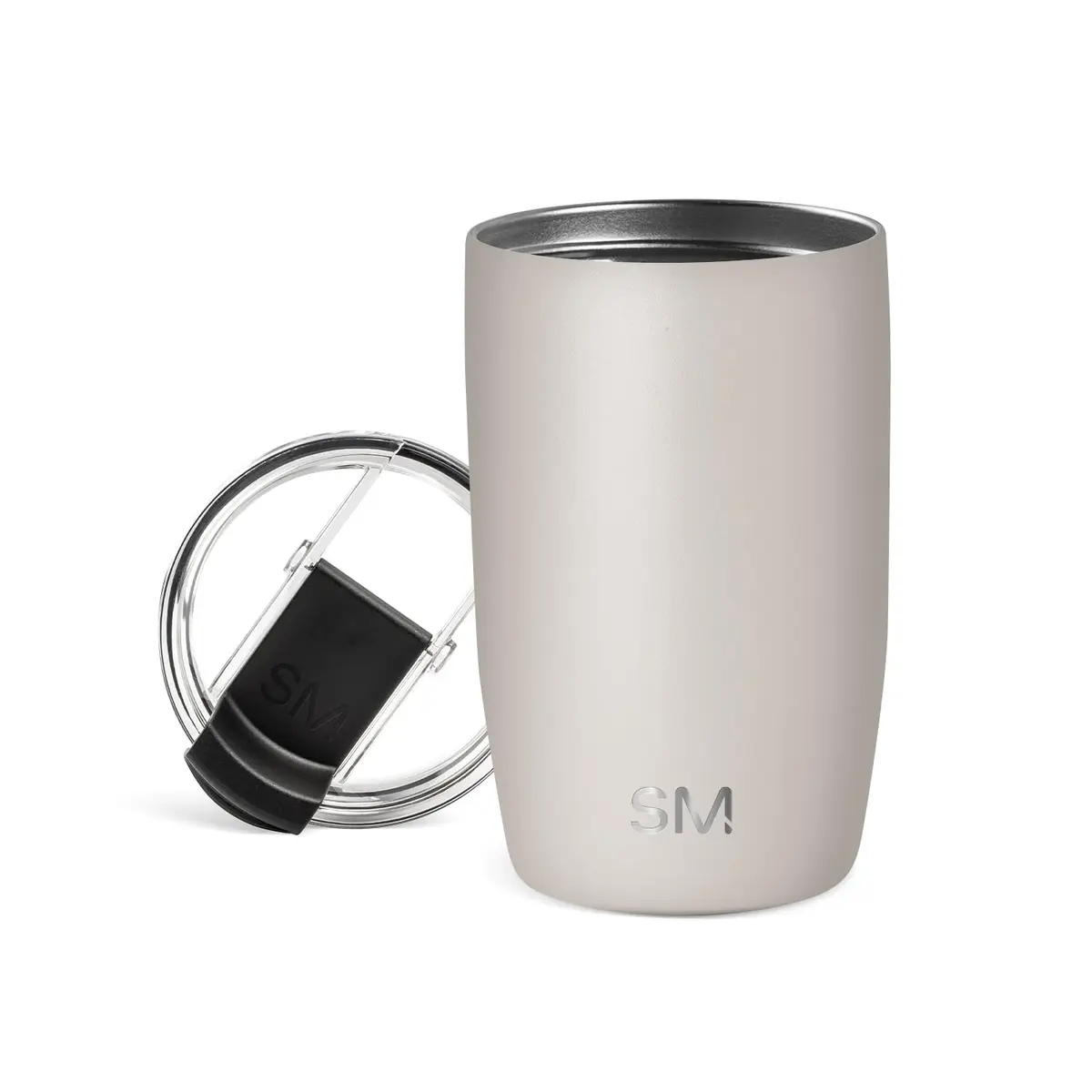 Simple Modern Voyager 12oz (355ml) Almond Birch Travel Coffee Mug with Flip Lid | Insulated Stainless Steel Tumbler - main product image