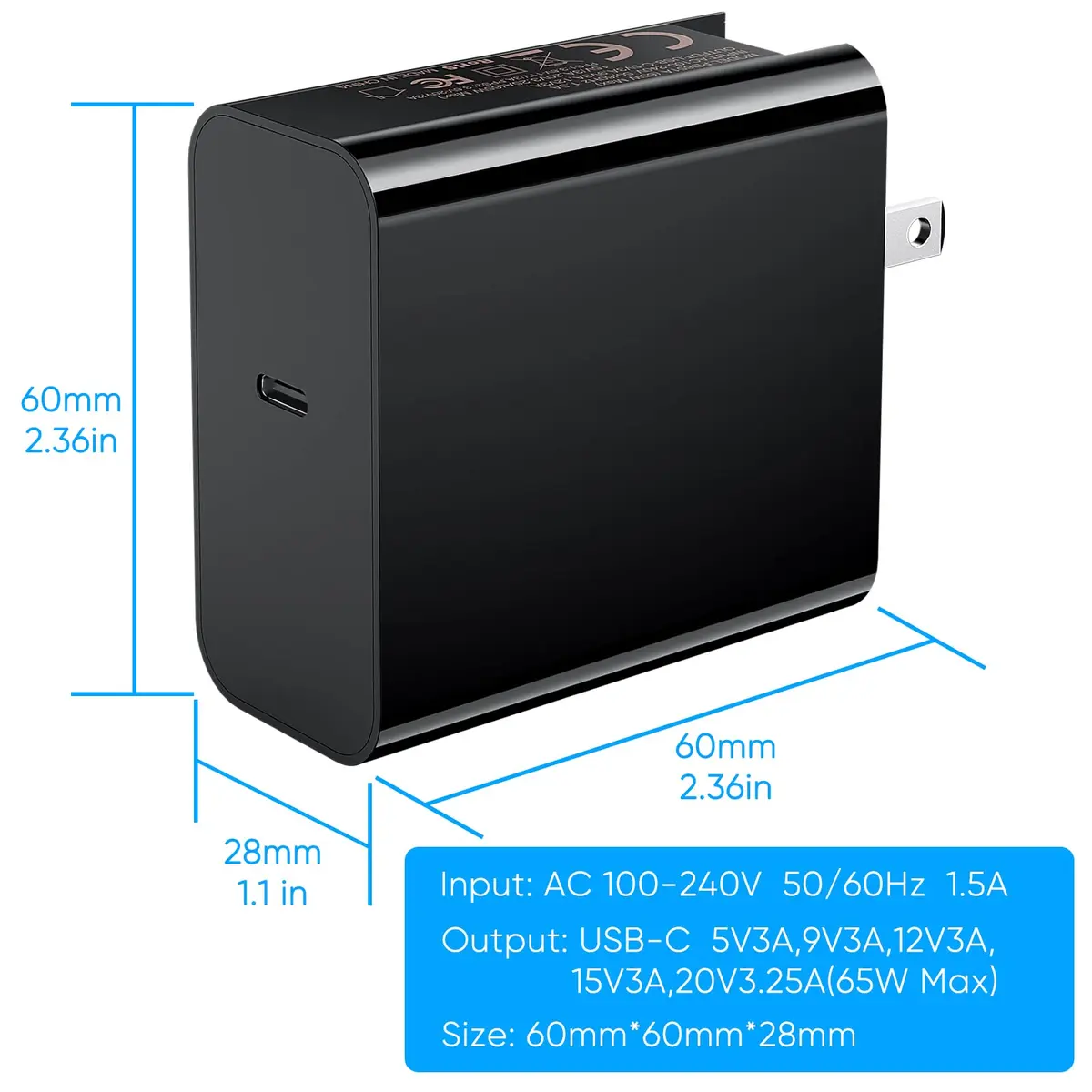 MENEEA 65W Fast Charger for Steam Deck & Nintendo Switch 2 | PD3.0 Foldable AC Adapter with 6.6FT Cable - view 8
