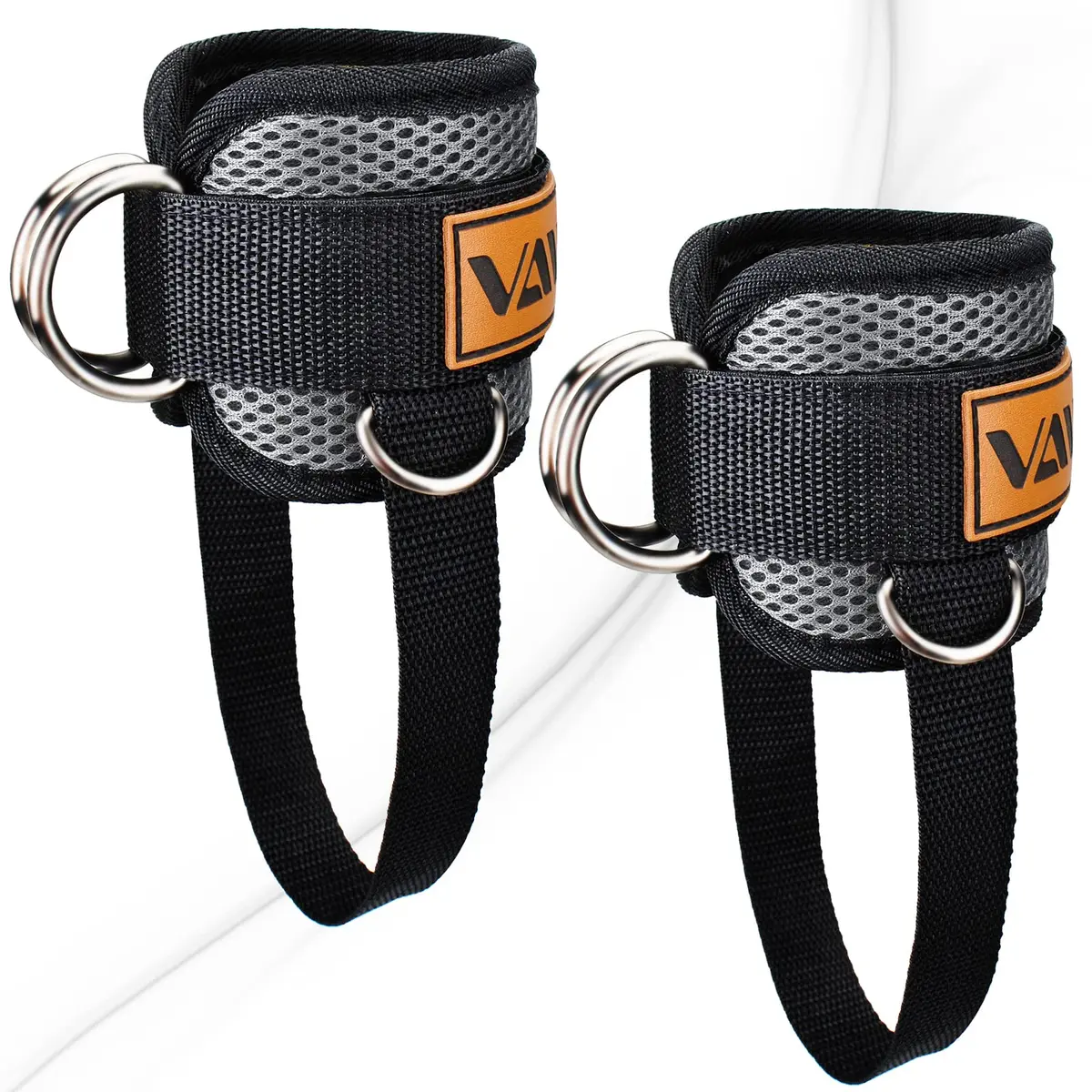VAIIO Ankle Straps for Cable Machines, Adjustable Comfort Fit Neoprene & Nylon Pair | Heavy Duty D-Ring Workout Cuffs - main product image