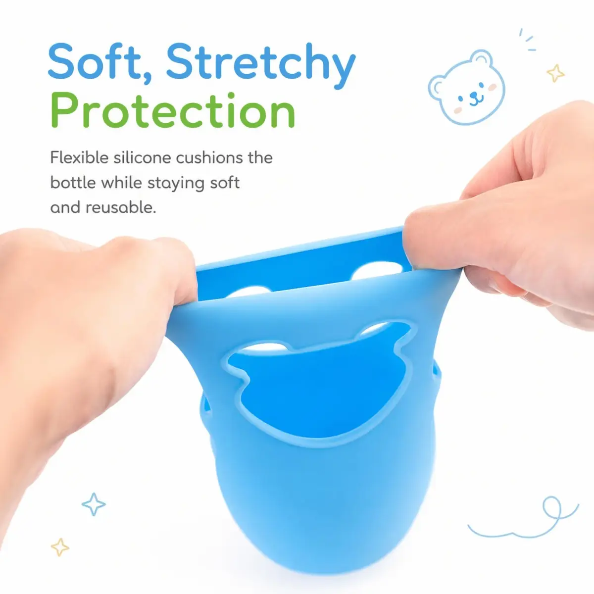 Aelop Silicone Baby Bottle Sleeves for Philips Avent Natural Glass Bottles, 240ml (8oz) | Pack of 2, Blue & Turquoise - view 7