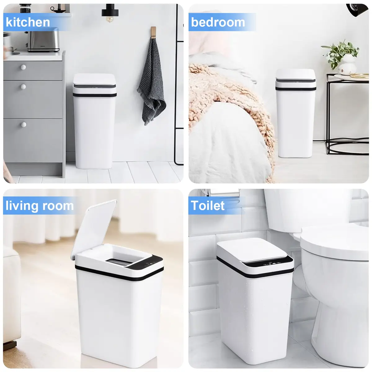 Anborry Smart Touchless Trash Can 3.8L (2.2 Gallon) | Motion Sensor Automatic Lid for Small Spaces - view 7
