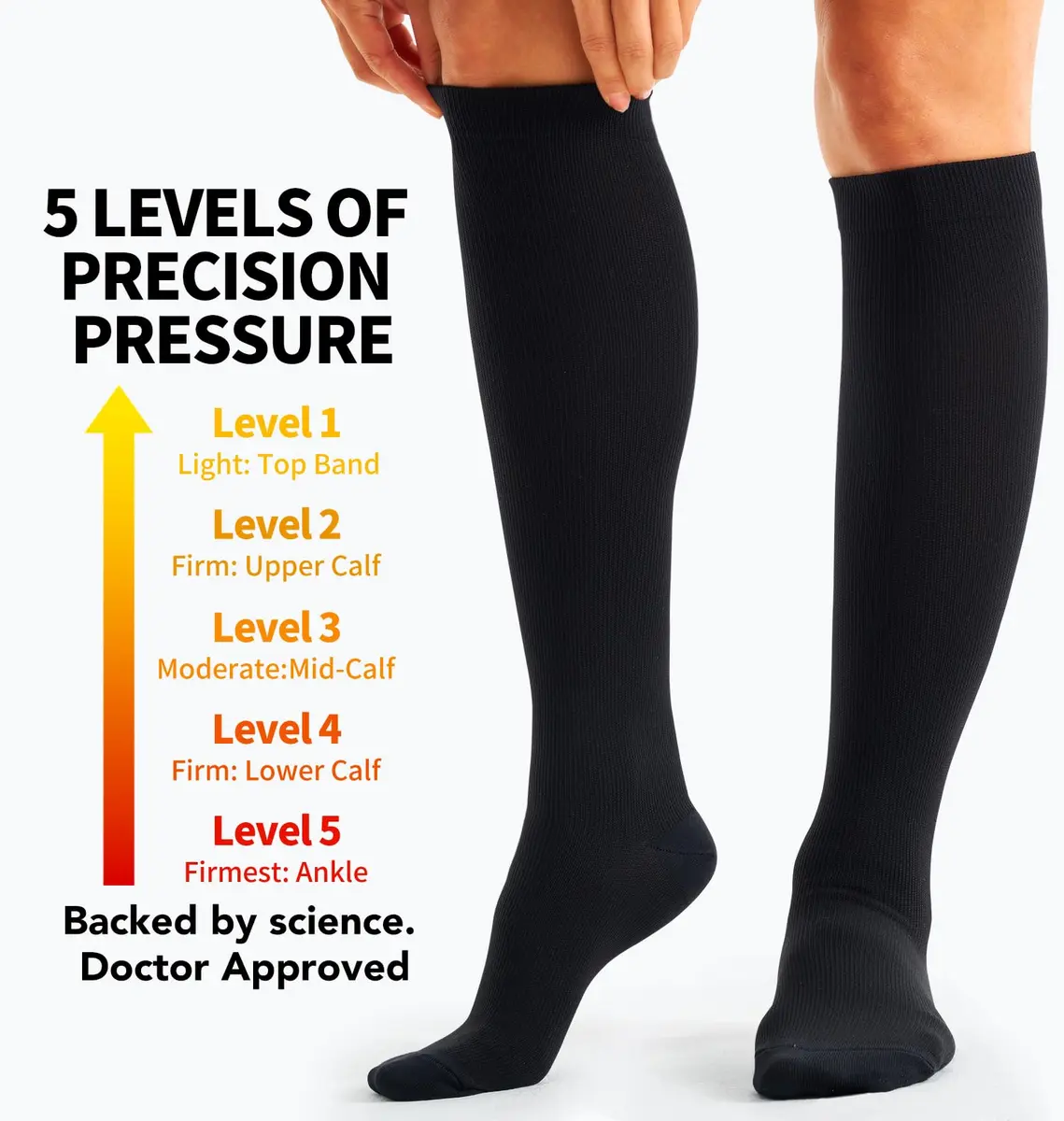 BLUEENJOY Compression Socks for Women & Men (3 Pairs, Large-X-Large) | 15-20 mmHg Graduated Support for Circulation & Recovery - view 3