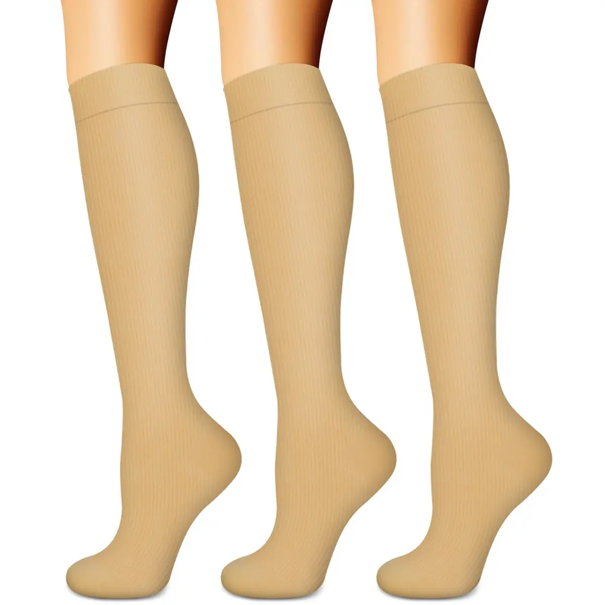 BLUEENJOY Compression Socks for Women & Men (3 Pairs, Large-X-Large) | Graduated 15-20 mmHg Support for Circulation & Recovery - main product image