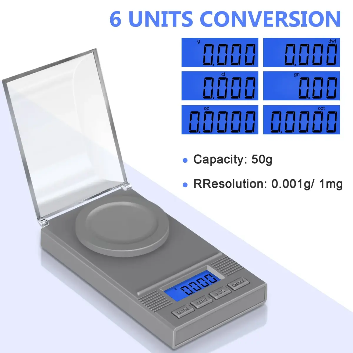Fuzion Digital Milligram Scale 50g/0.001g, 6-in-1 Kit with Carry Bag | High Precision Weighing Machine - view 2