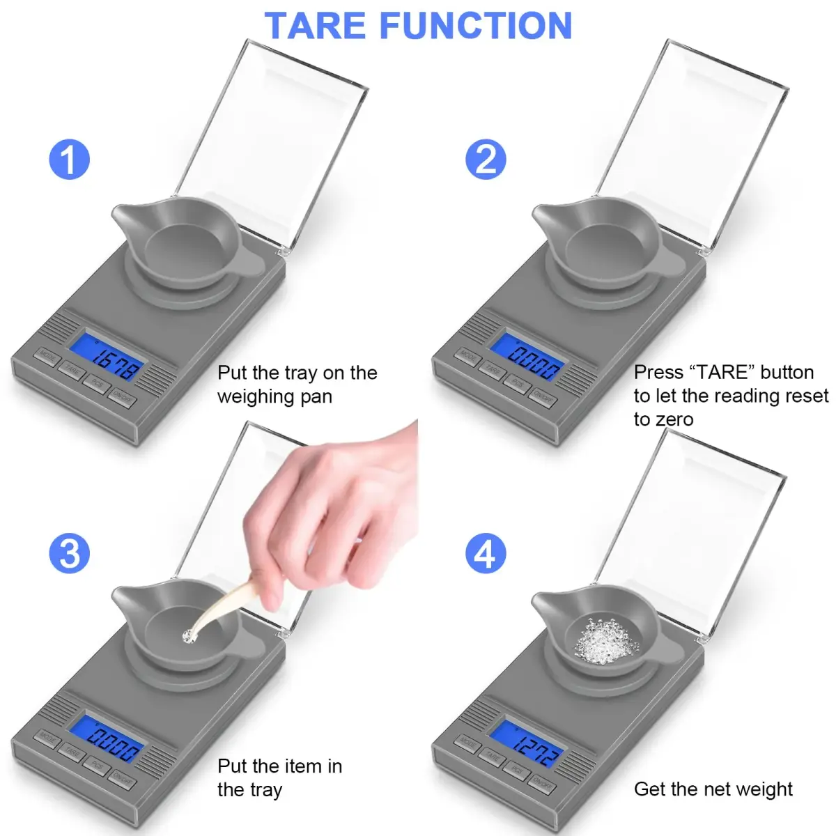 Fuzion Digital Milligram Scale 50g/0.001g, 6-in-1 Kit with Carry Bag | High Precision Weighing Machine - view 4
