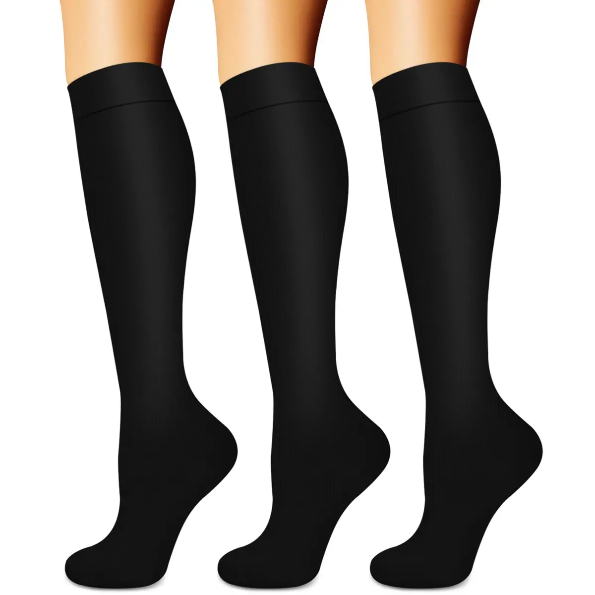 BLUEENJOY Compression Socks for Women & Men (3 Pairs) | Support for Running, Recovery & Flight (100-120 chars) - main product image