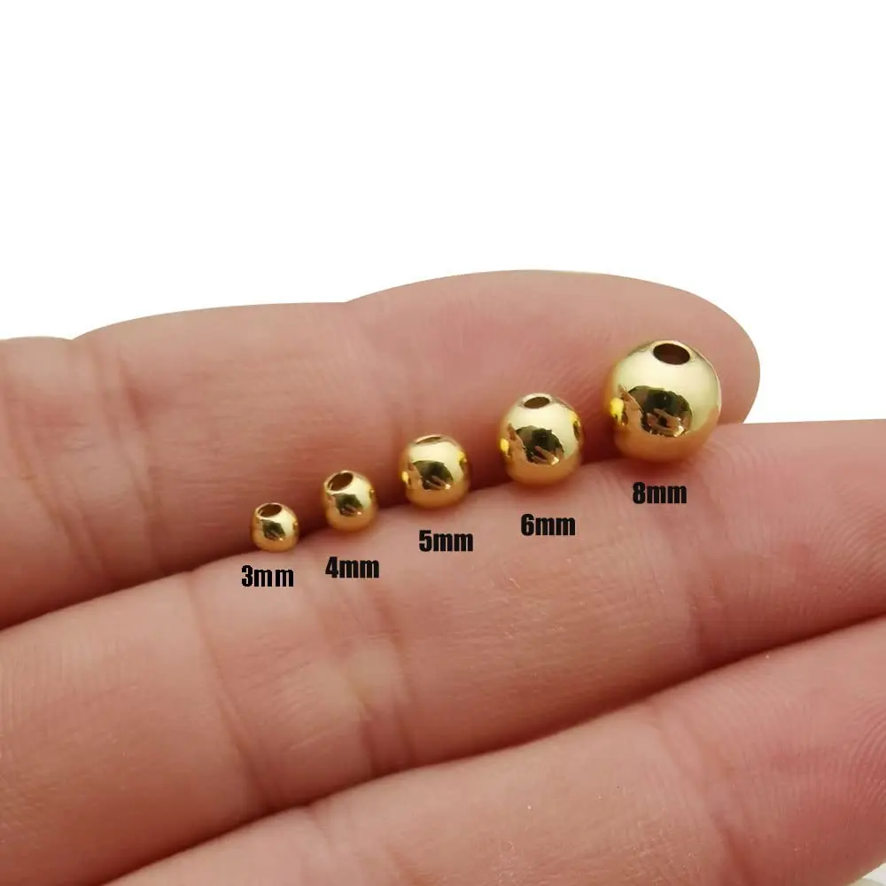 WOCRAFT Gold Beads 200 pcs | Tarnish-Resistant Brass Spacer Beads for DIY Jewelry (3/4/5/6MM-Gold) - view 4