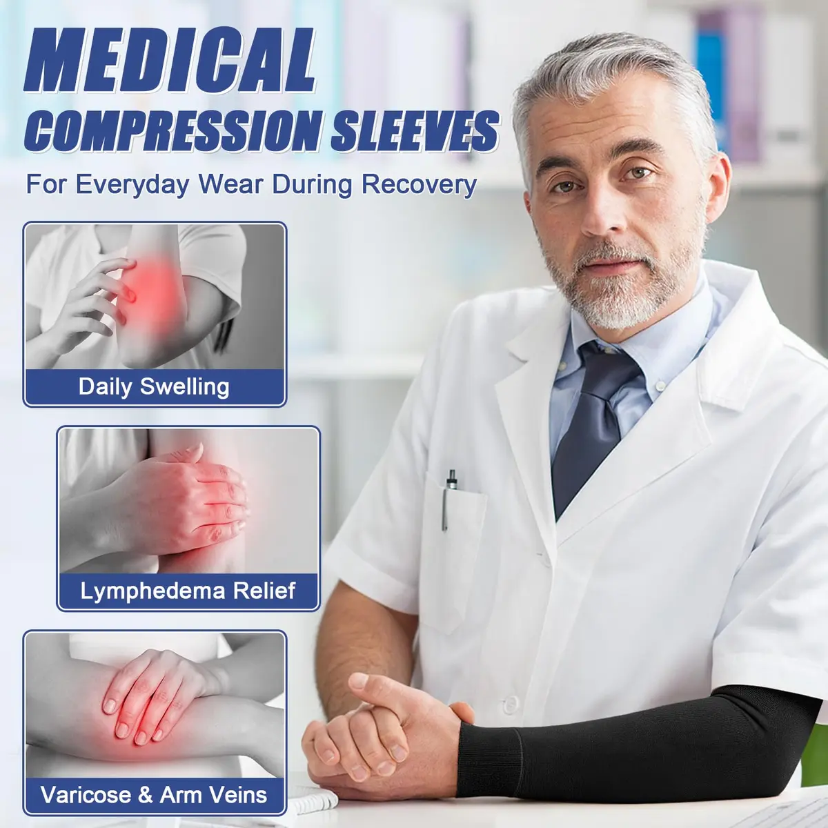 beister Compression Arm Sleeve 20-30 mmHg | Graduated Support for Women & Men - view 5