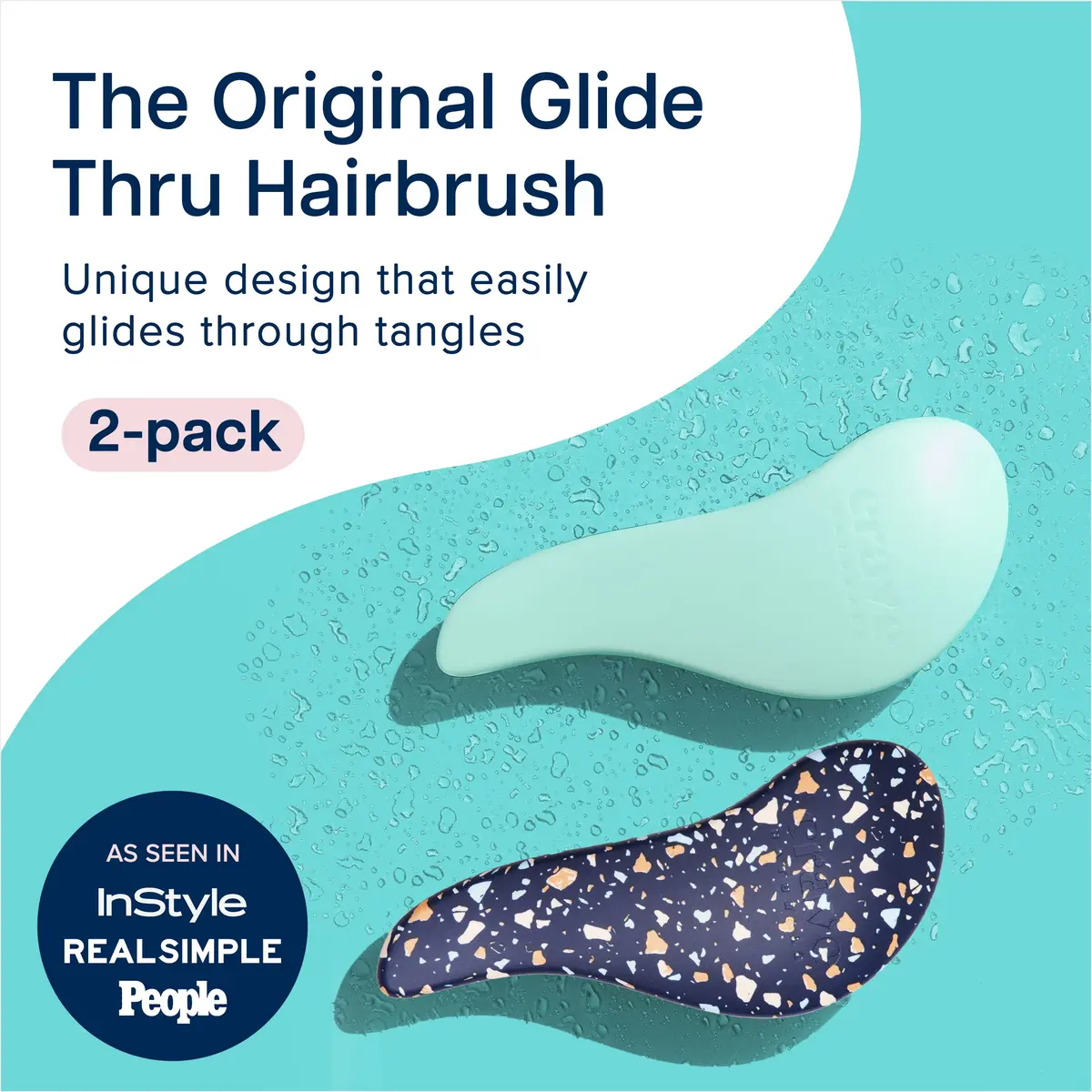 Crave Naturals Detangling Hair Brush 7.5x3-Inch | Gentle on Tangles for Women, Curly & Straight, Wet or Dry Hair - view 2