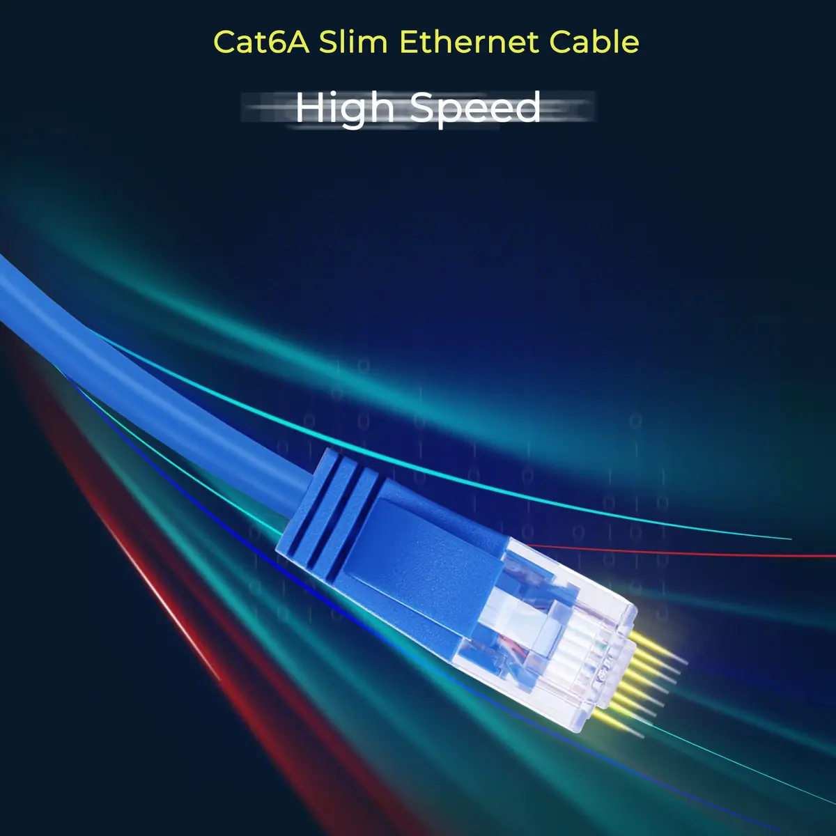 Rapink Cat6a Ethernet Patch Cable 1ft (10 Pack) Slim & Flexible | 10Gbps 550MHz Snagless RJ45 Network Cable - view 7
