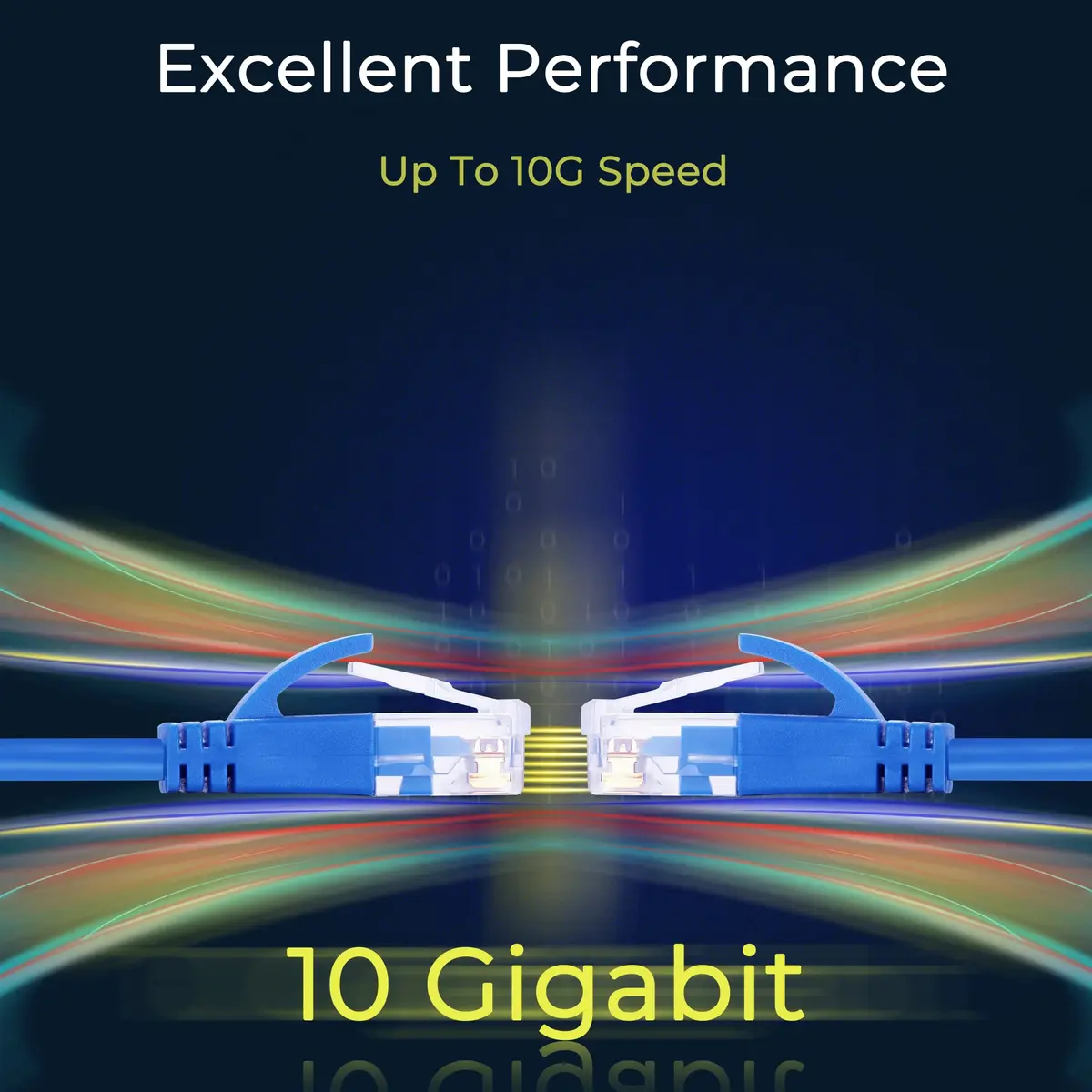 Rapink Cat6a Ethernet Patch Cable 1ft | Slim, 10G Support, Snagless, Gold Plated - view 6