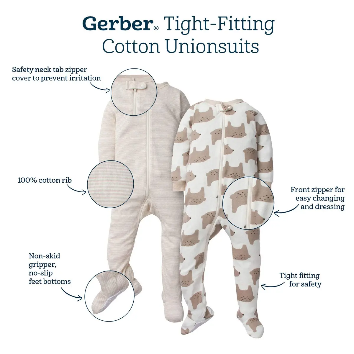 Gerber Baby Girls Woodland Floral Purple Footed Pajamas 3T (2-Pack) | Snug-Fit Cotton Sleepwear - view 4