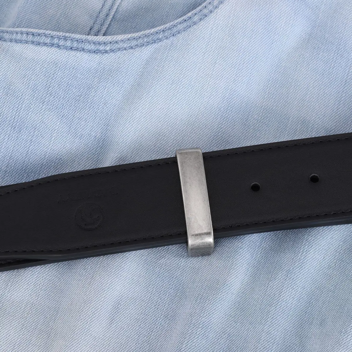 DJCAIZYY Belt Loop Keeper 1.5 inch (38mm) Alloy Steel Vintage Silver | Secures Belt End - view 6