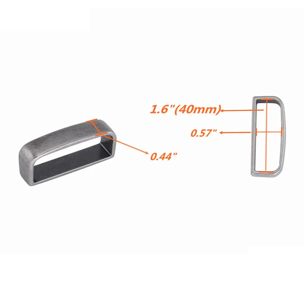 DJCAIZYY Belt Loop Keeper 1.5 inch (38mm) Alloy Steel Vintage Silver | Secures Belt End - view 3