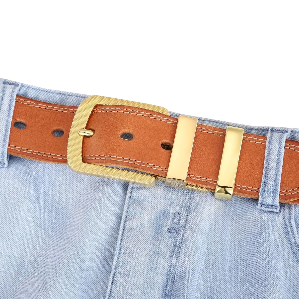 DJCAIZYY Gold Belt Loop Keeper for Men's Belts 1.5 inches (38mm-40mm) | Secure Belt End Accessory - view 4