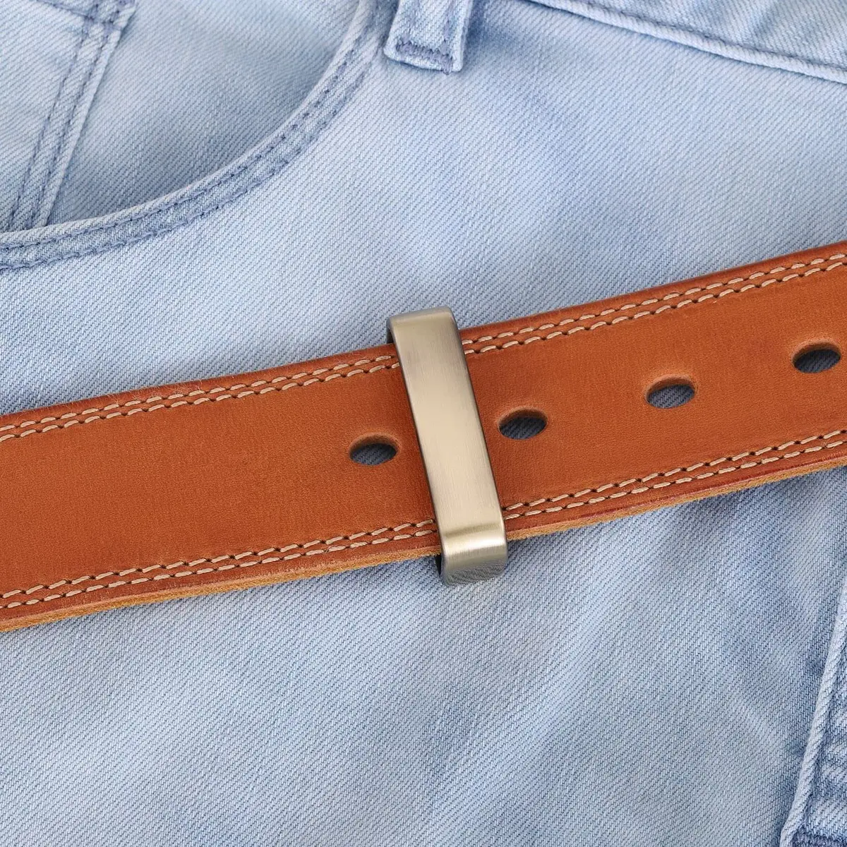 DJCAIZYY Belt Loop Keeper 1.5 inch (38mm-40mm) Bronze Brushed Alloy Steel | Replacement for Broken Belt Loops - view 5