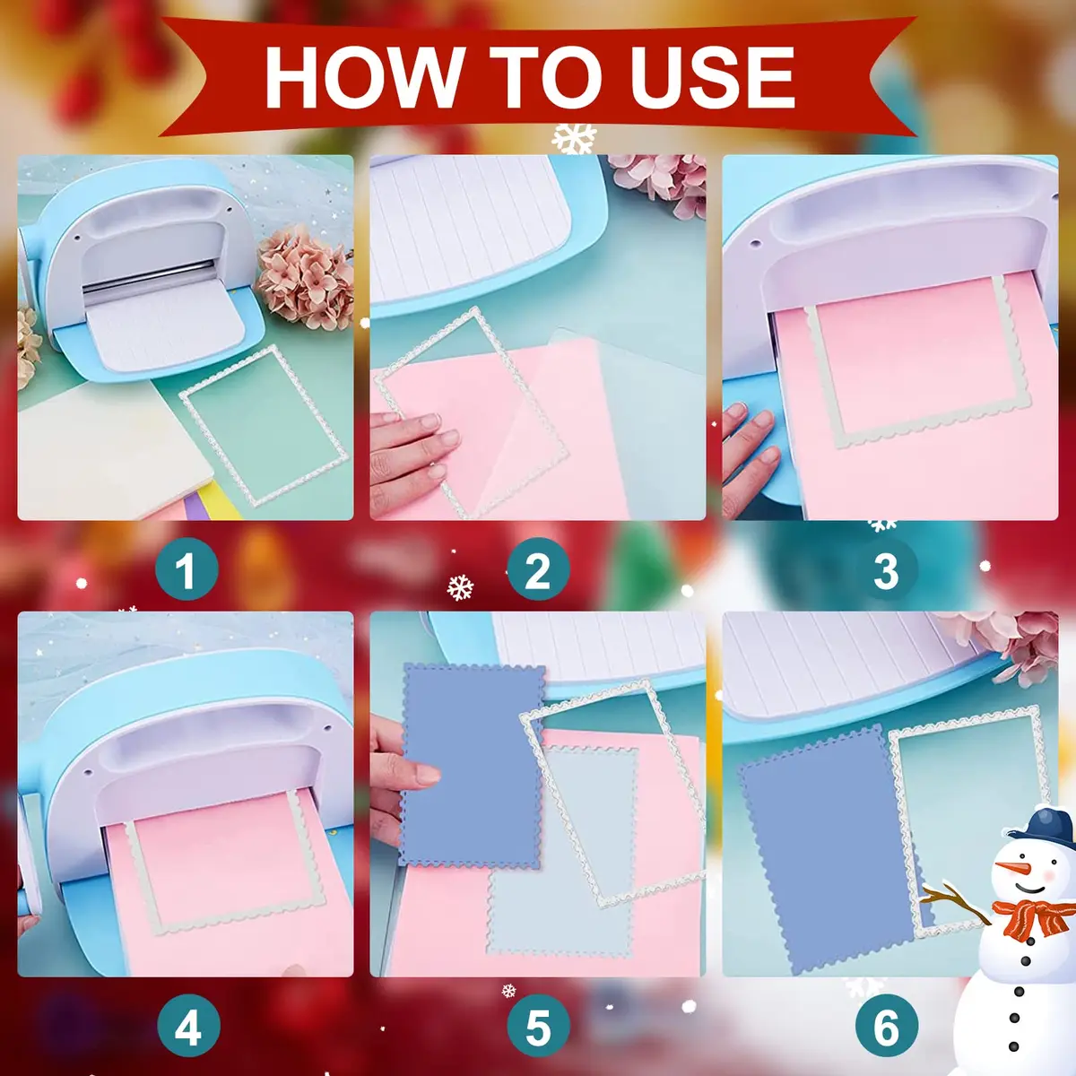 INFUNLY Rectangle Frame Cutting Dies Set 12Pcs | Layered Stencils for Card Making & Scrapbooking - view 7