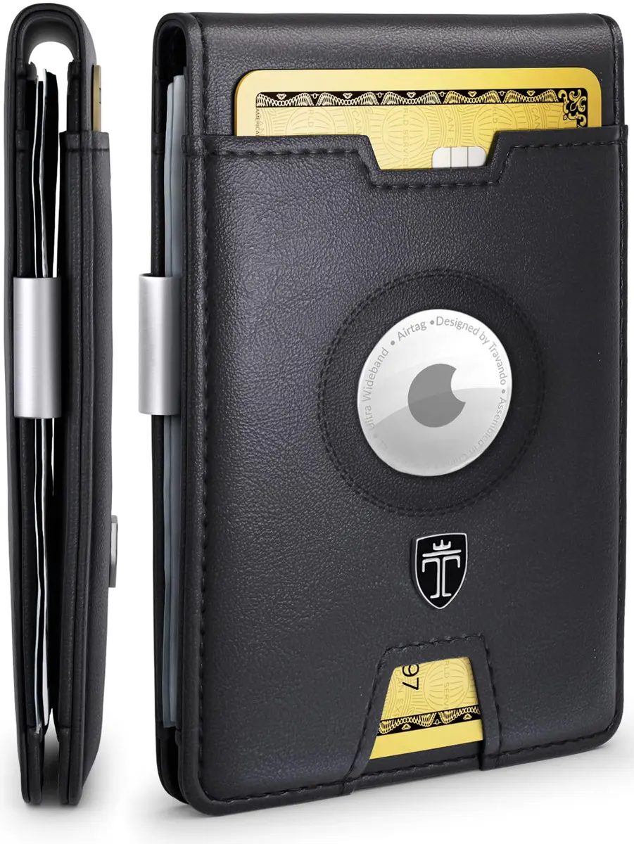 TRAVANDO Money Clip Wallet with AirTag Pocket - RFID Protected Leather Wallet for Men for 11 Cards - main product image