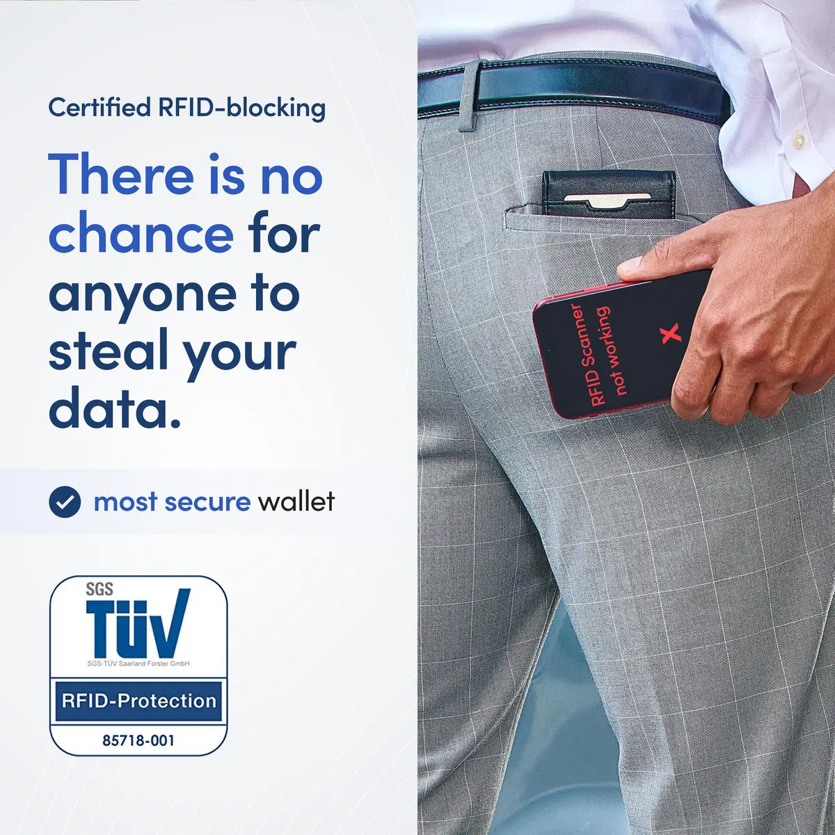 TRAVANDO Money Clip Wallet with AirTag Pocket - RFID Protected Leather Wallet for Men for 11 Cards - view 6