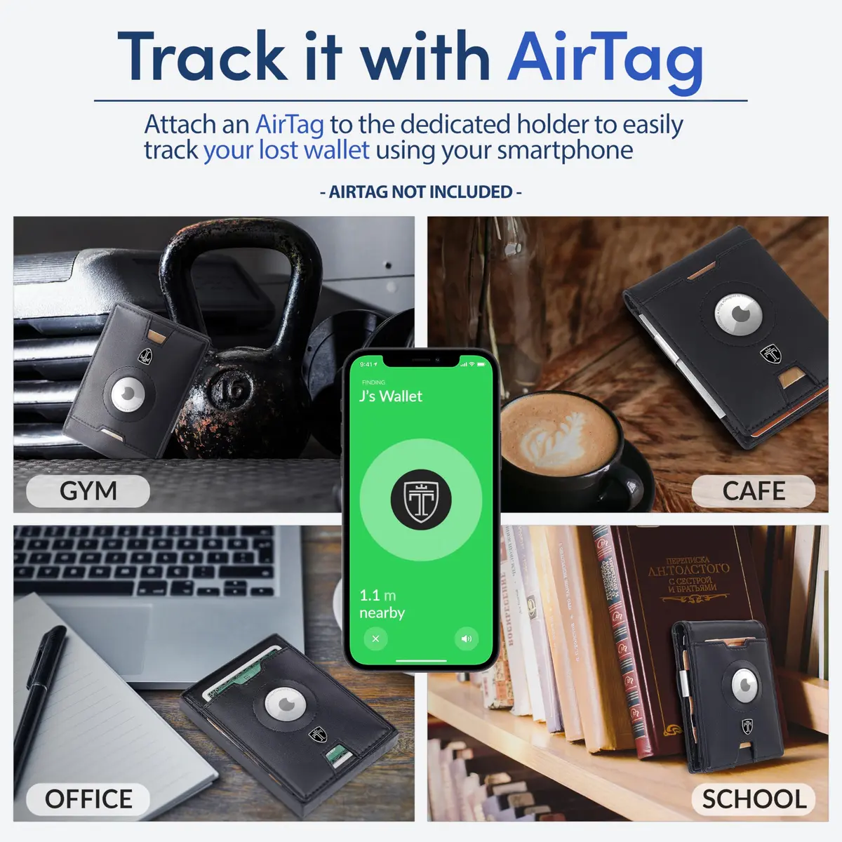 TRAVANDO Money Clip Wallet with AirTag Pocket - RFID Protected Leather Wallet for Men for 11 Cards - view 2