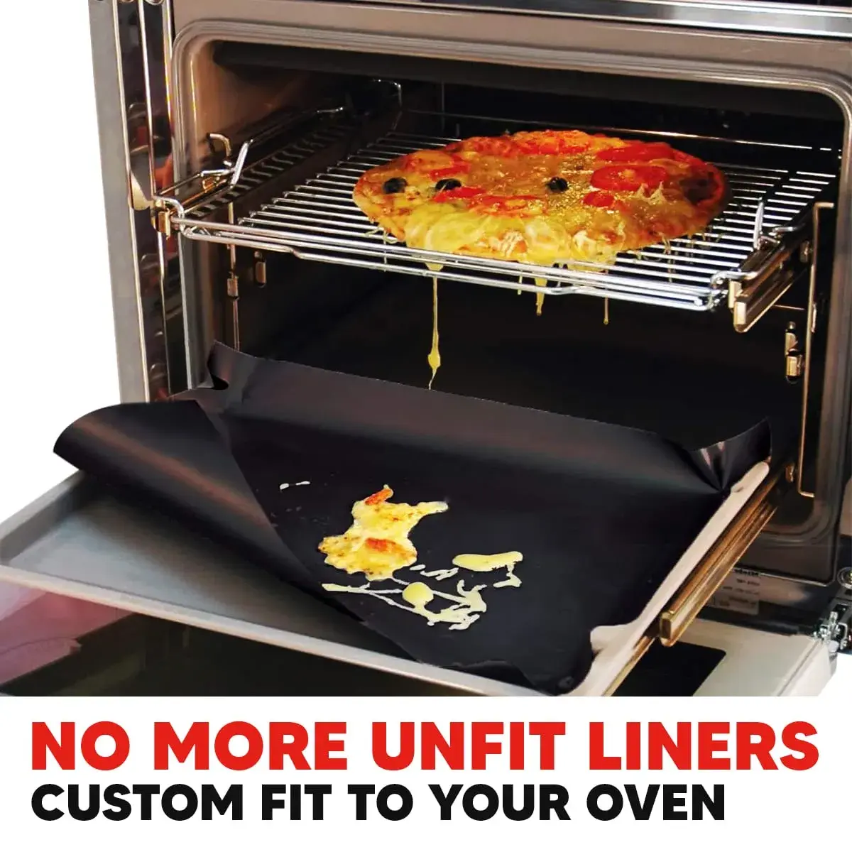 ThreadNanny Teflon Oven Liner Roll 25cm (10") x 190cm (75") | Cut-to-Size Non-Stick Mat for Ovens, Grills, Stovetops - view 2