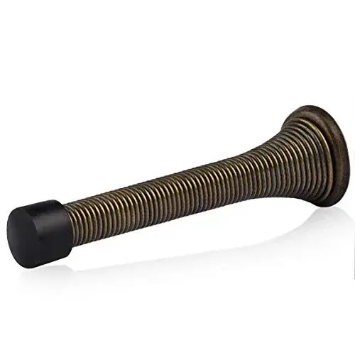 HOMOTEK Spring Door Stopper with Rubber Bumper 30 Pack Antique Brass | Durable Wall Protection - main product image