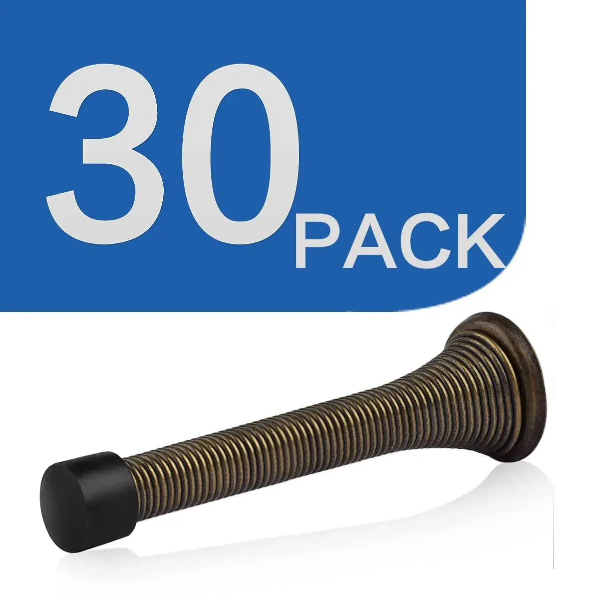HOMOTEK Spring Door Stopper with Rubber Bumper 30 Pack Antique Brass | Durable Wall Protection - view 6