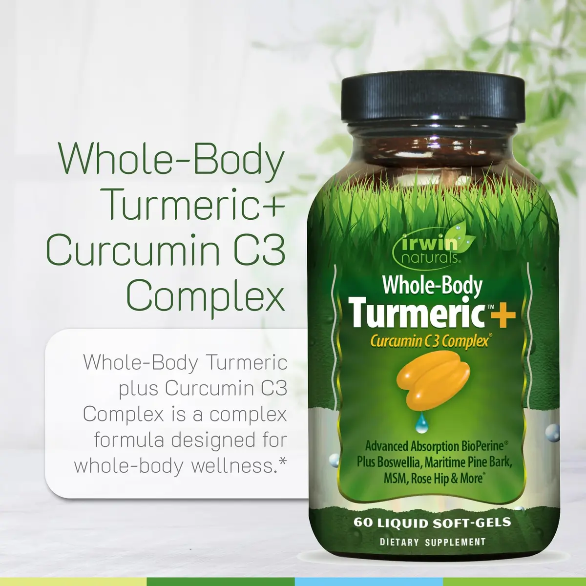 Irwin Naturals Whole-Body Turmeric Curcumin Wellness Formula 60 ct 2-Pack | Supports Joint & Overall Wellness - view 5
