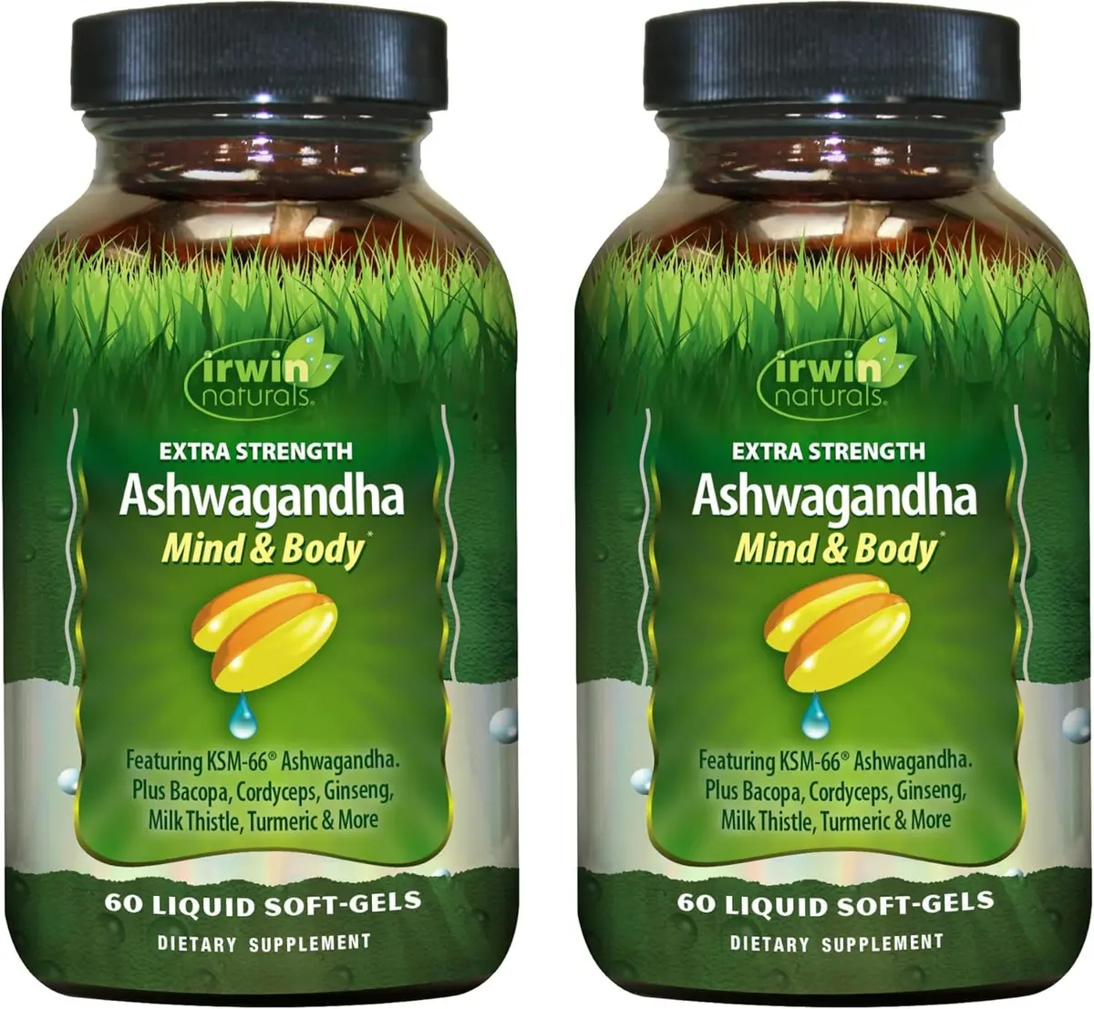 Irwin Naturals Extra Strength Ashwagandha Mind & Body Support (2 Pack) | Adaptogenic Stress & Wellness Formula - main product image