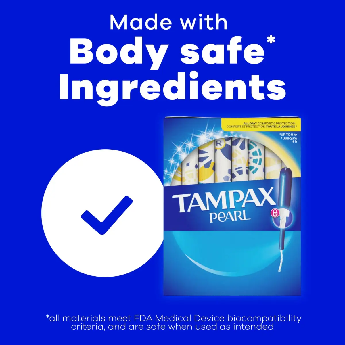 Tampax Pearl Tampons Multipack, Light/Regular/Super Absorbency, Unscented, 94 Count | Dermatologist Tested Tampon - view 8