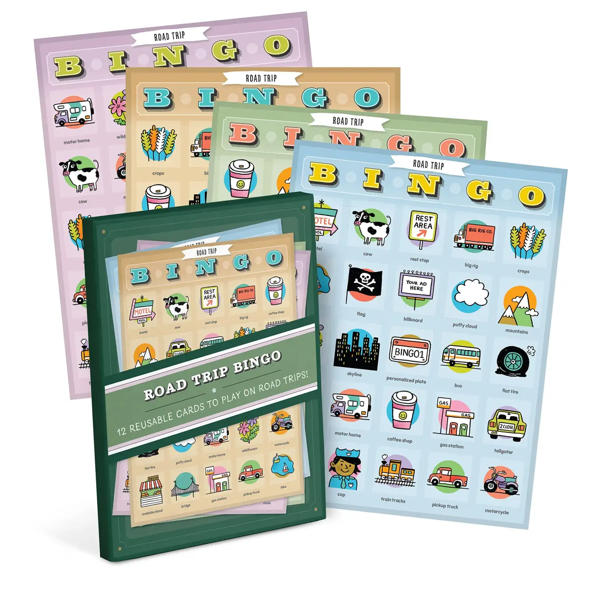 Knock Knock Roadtrip Bingo, 12 Reusable Cards | Travel Game for Kids & Adults - main product image