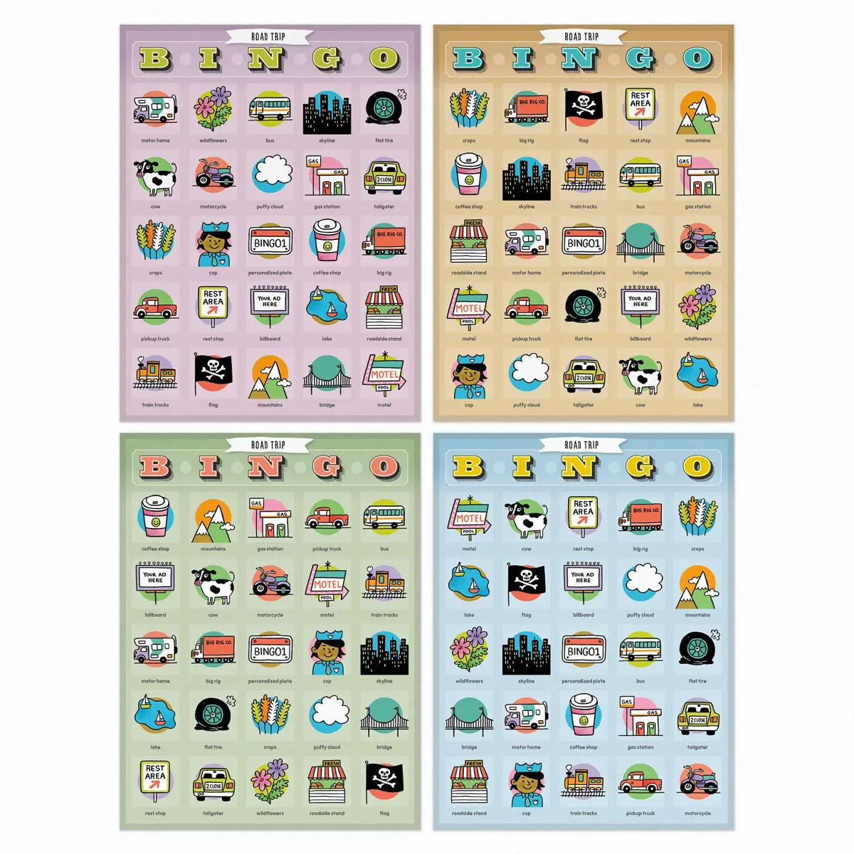 Knock Knock Roadtrip Bingo, 12 Reusable Cards | Travel Game for Kids & Adults - view 3