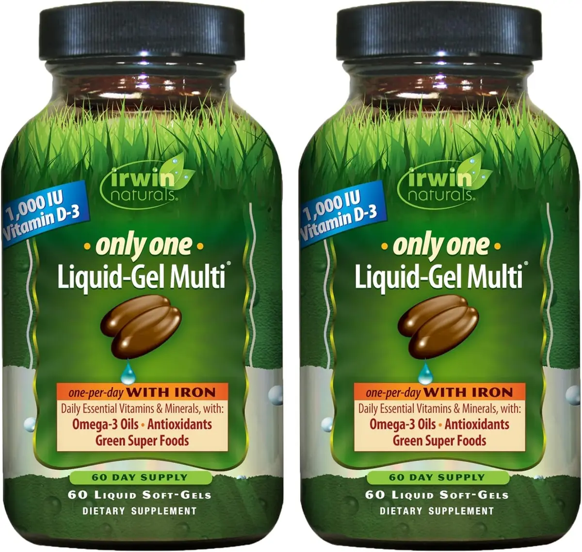 Irwin Naturals Only One Daily Multivitamin with Iron 60 Count (Pack of 2) | Complete Nutritional Support - main product image
