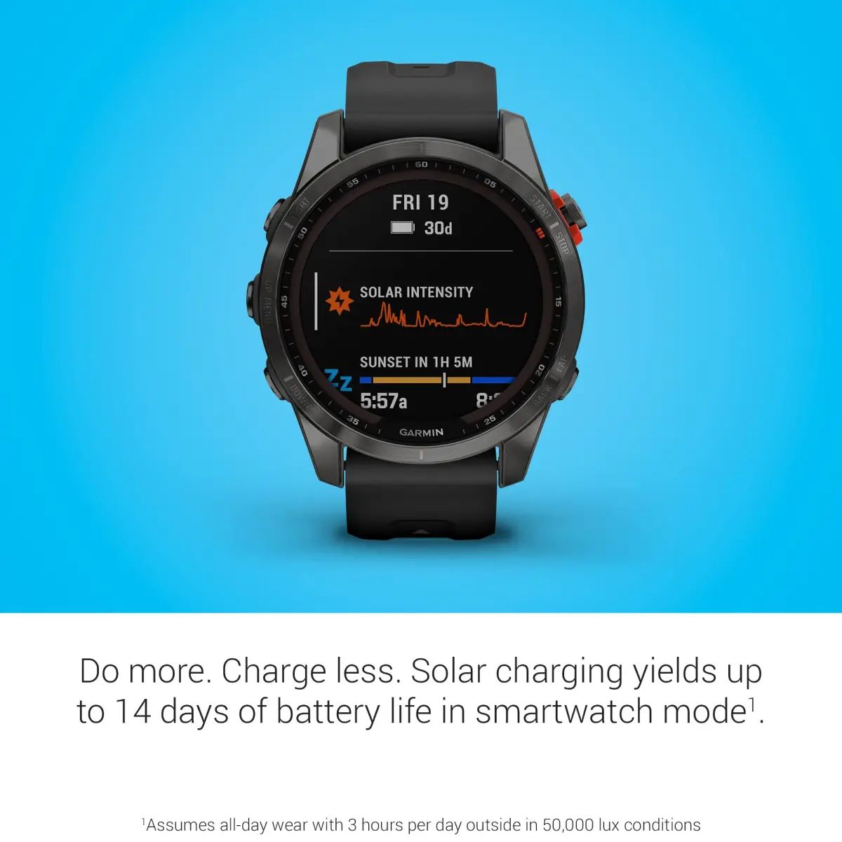 Garmin fenix 7S Solar Smartwatch (1.2-inch Display, 42mm Case) | GPS, Solar Charging, Fitness Tracking - view 3
