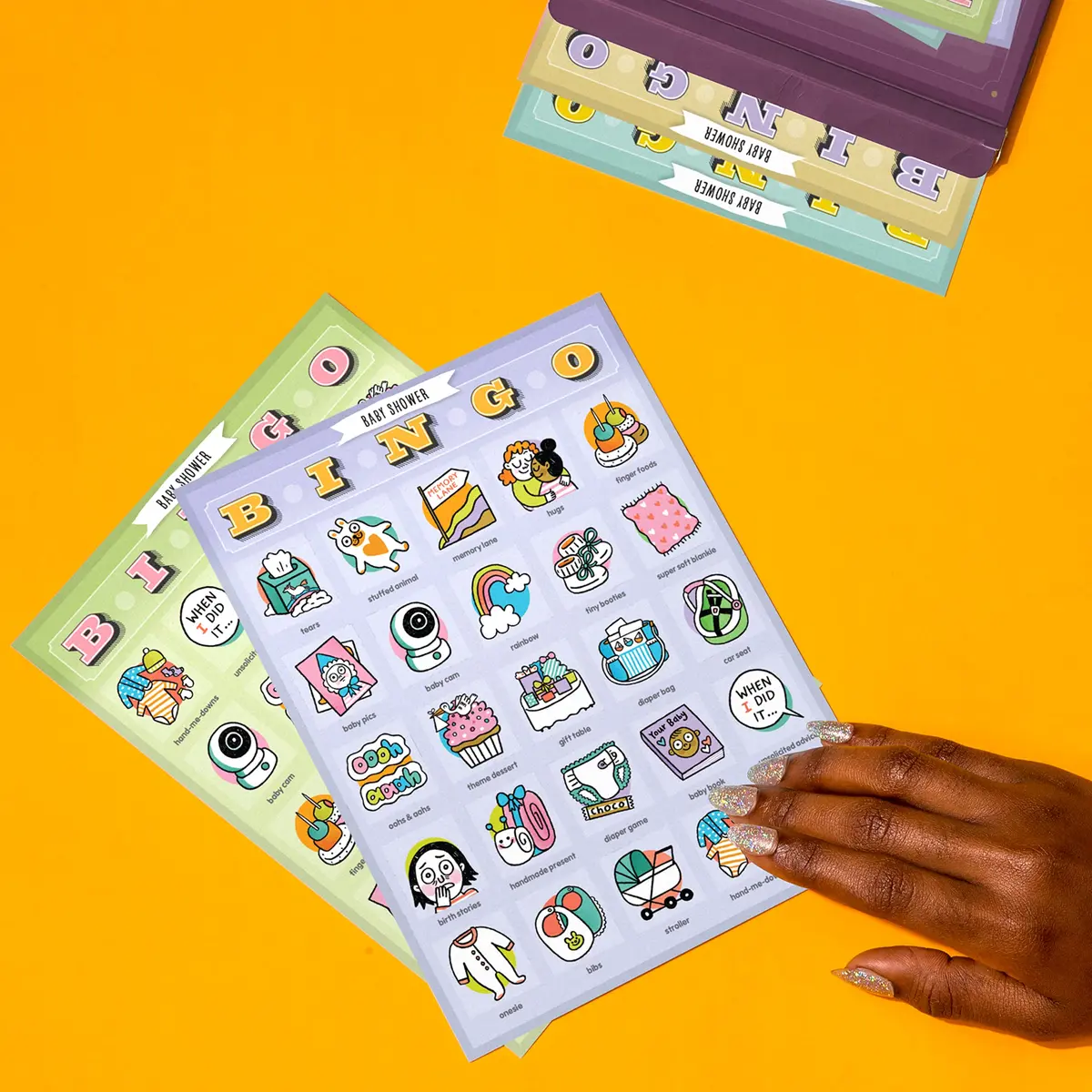 Knock Knock Baby Shower Bingo, 12 Reusable Cards | Party Game for 12 Players - view 5