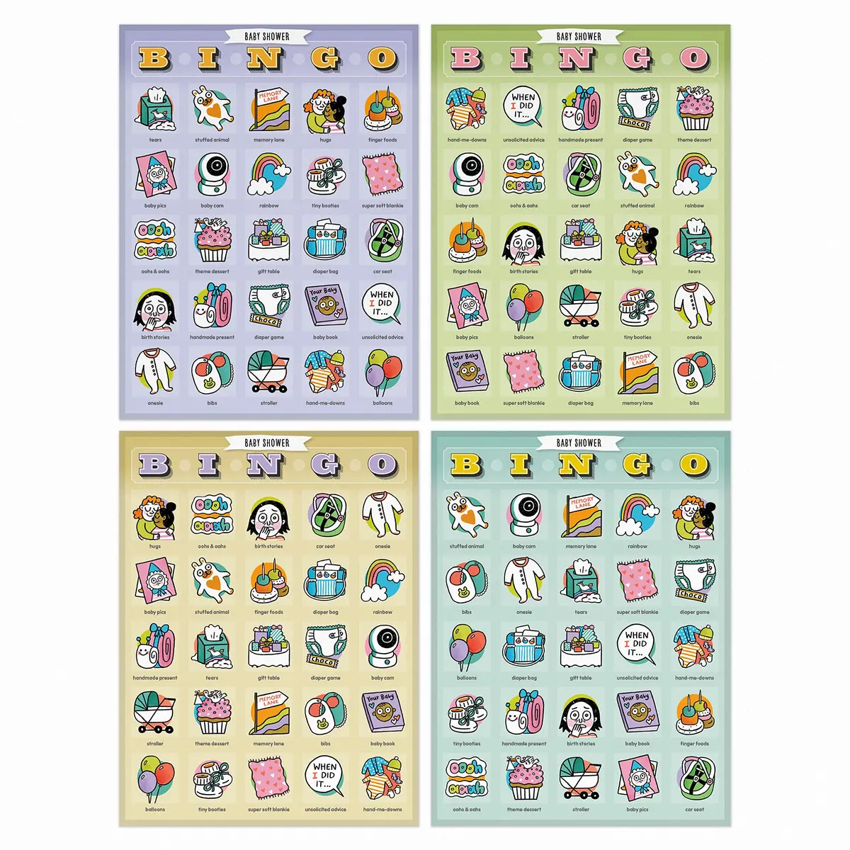 Knock Knock Baby Shower Bingo, 12 Reusable Cards | Party Game for 12 Players - view 3