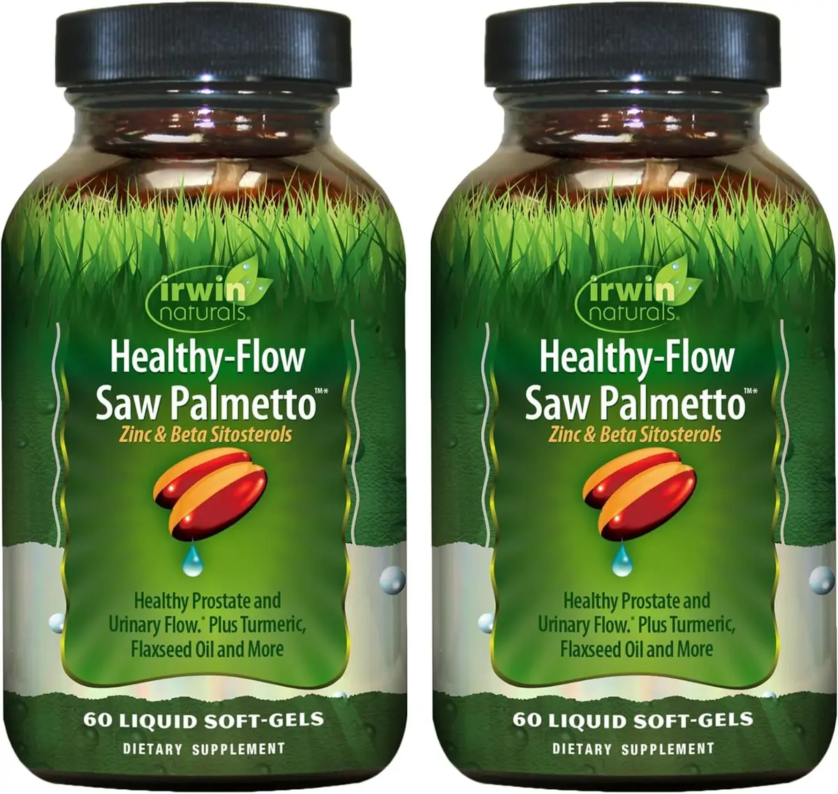 Irwin Naturals Healthy-Flow Saw Palmetto Prostate Support 60 Count (Pack of 2) | Supports Urinary & Prostate Wellness - main product image