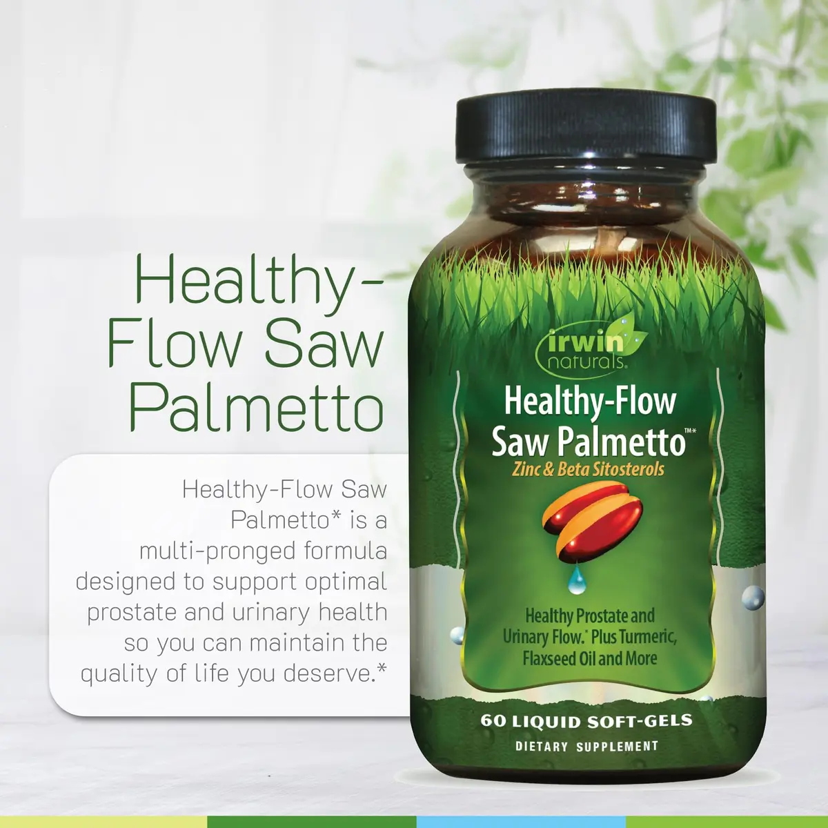 Irwin Naturals Healthy-Flow Saw Palmetto Prostate Support 60 Count (Pack of 2) | Supports Urinary & Prostate Wellness - view 5