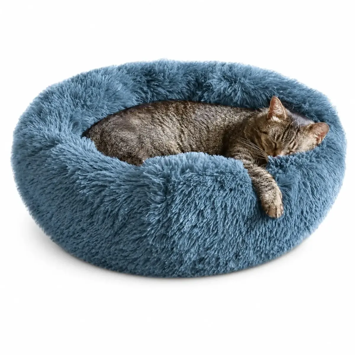 Whiskers & Friends Calming Donut Cat & Small Dog Bed 51cm (20") | Orthopedic Support for Anxiety Relief - main product image