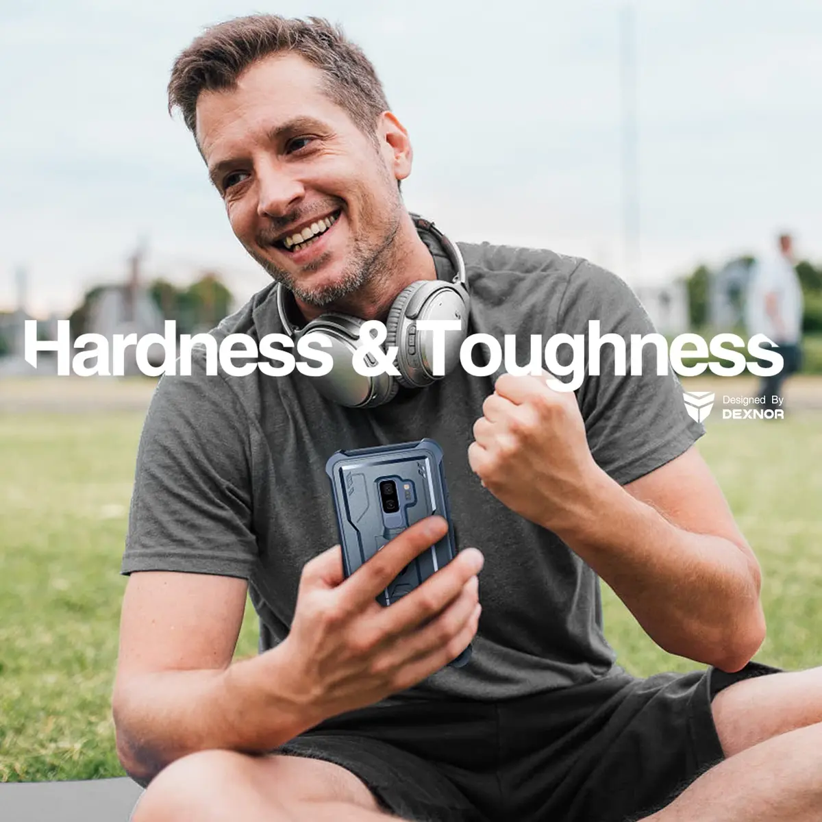 Dexnor Samsung Galaxy S9+ Plus Case | Built-in Screen Protector & Kickstand, Navy Blue - view 5