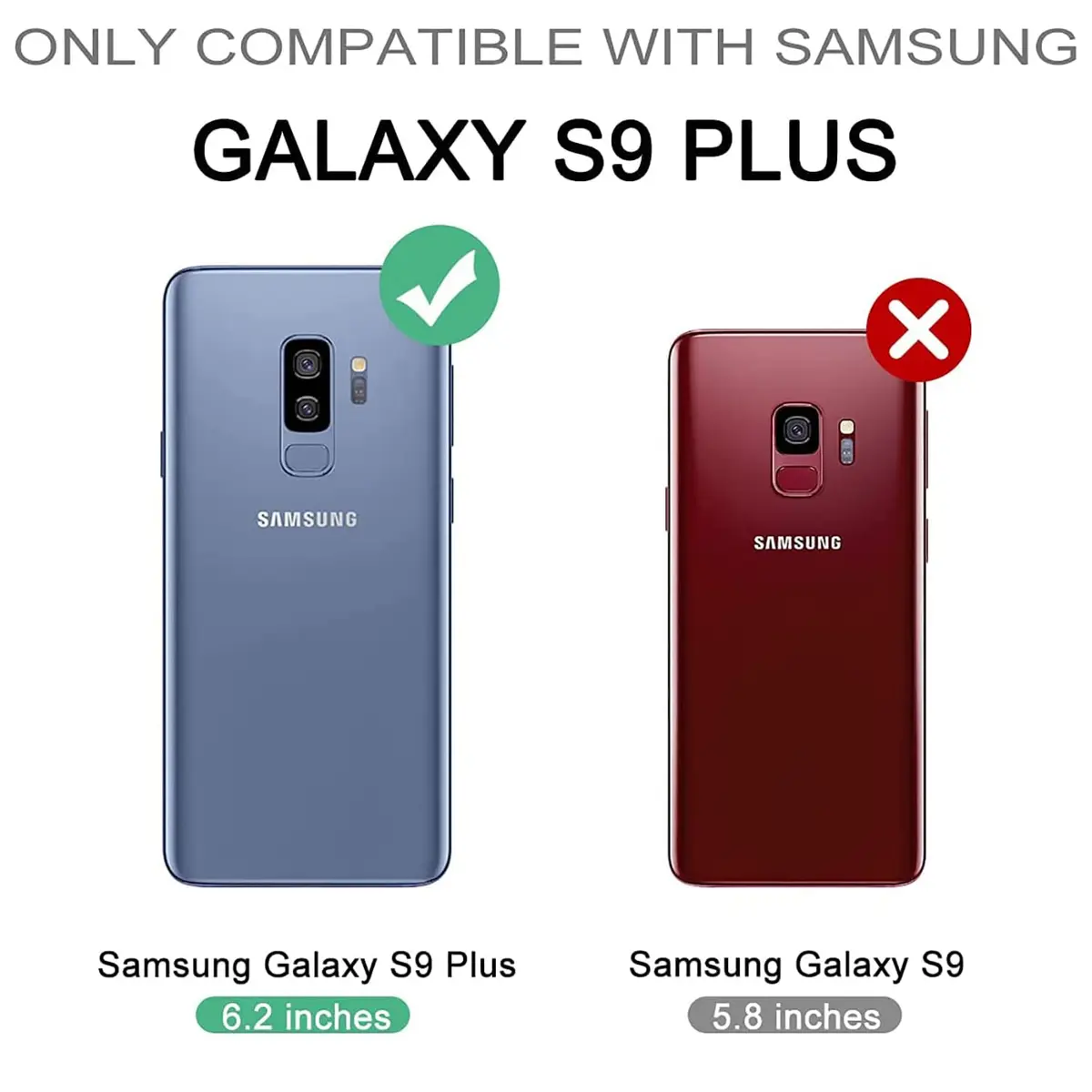 Dexnor Samsung Galaxy S9+ Plus Case | Built-in Screen Protector & Kickstand, Navy Blue - view 2