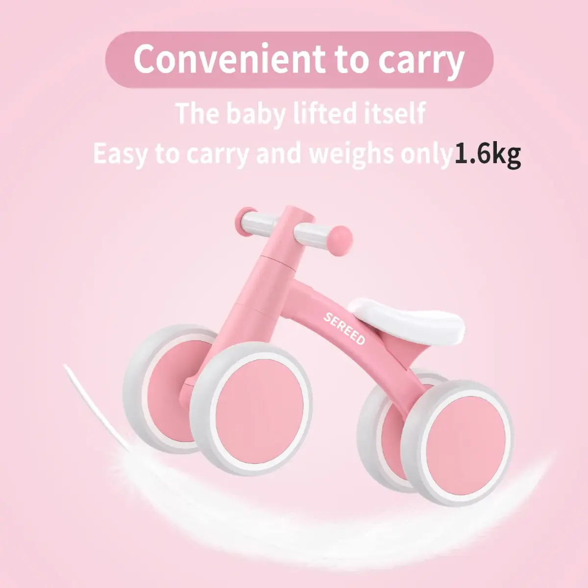 SEREED Baby Balance Bike for 1 Year Old Boy Girl, First Birthday Gift Toy | Aluminum Alloy Frame, 10-inch EVA Wheels - view 4