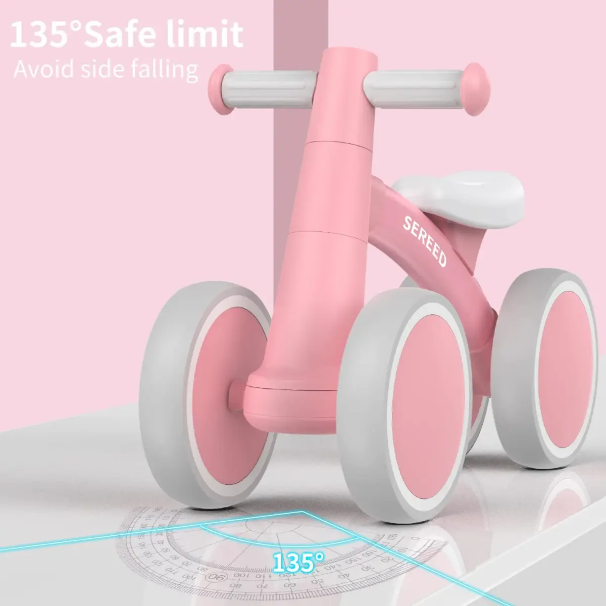 SEREED Baby Balance Bike for 1 Year Old Boy Girl, First Birthday Gift Toy | Aluminum Alloy Frame, 10-inch EVA Wheels - view 7