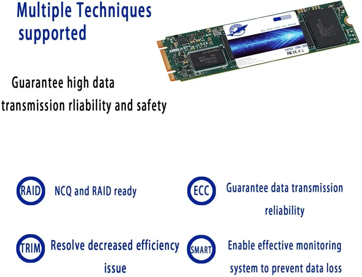 THREE COLOUR DOGFISH M.2 SSD 64GB (5-Pack) | SATA III 6 Gb/s Internal Solid State Drive for Desktop PC Laptop - view 4