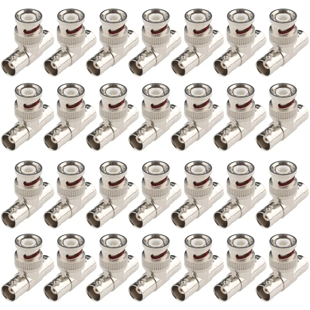 Fanbalunke BNC Splitter Adapter 28 Pcs Male to 2 Female T-Adapter | For CCTV Security Camera & Monitor - main product image