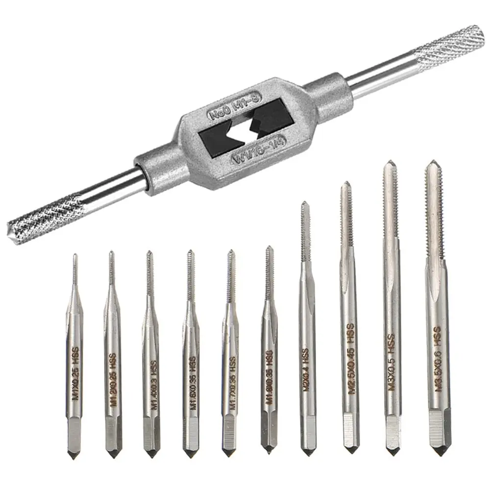 Saipe Micro Taps Set M1-M3.5 with Tap Wrench | HSS Threading Tools for Small Crafts - main product image